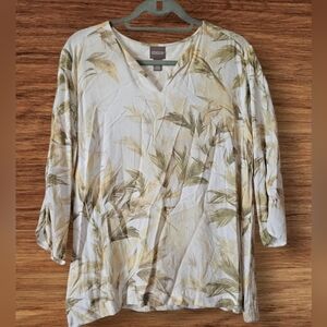 Chicos V-neck 3/4 Sleeve Pullover Top Women Size 2